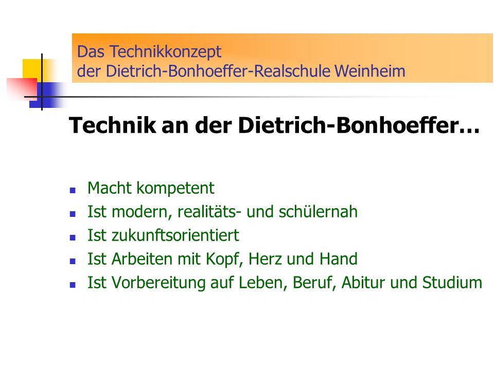 Technik an der Dietrich-Bonhoeffer…