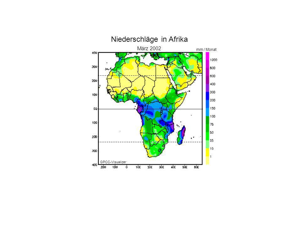 Niederschläge in Afrika