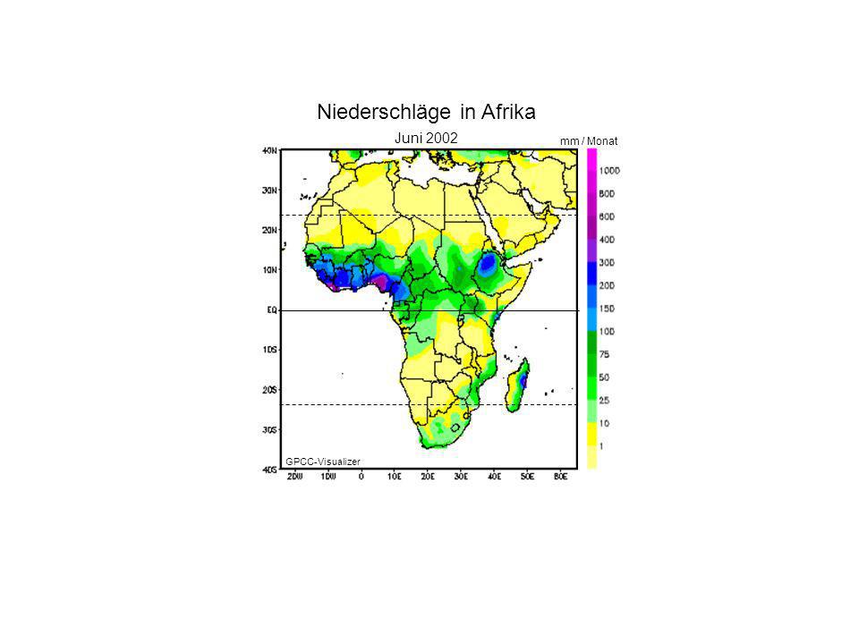 Niederschläge in Afrika