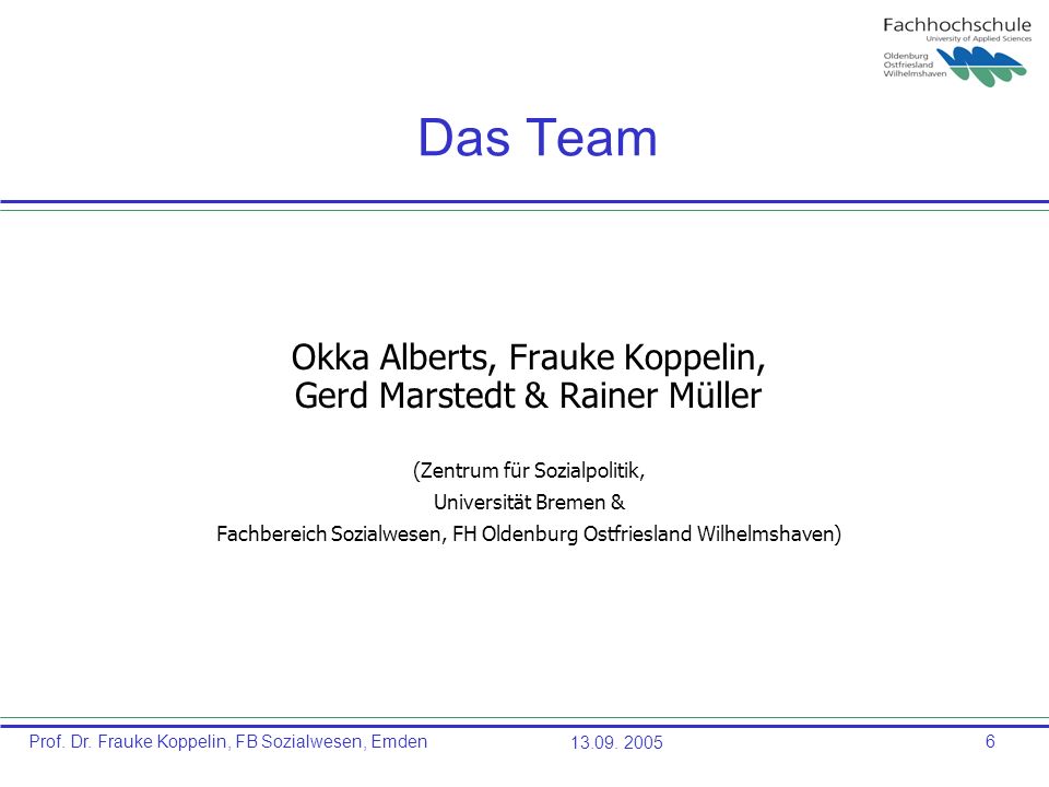 Das Team Okka Alberts, Frauke Koppelin, Gerd Marstedt & Rainer Müller