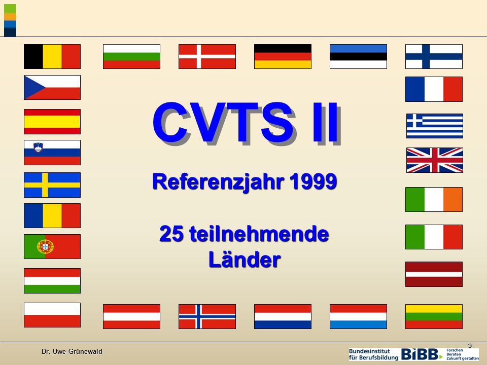 CVTS II Referenzjahr teilnehmende Länder Dr. Uwe Grünewald