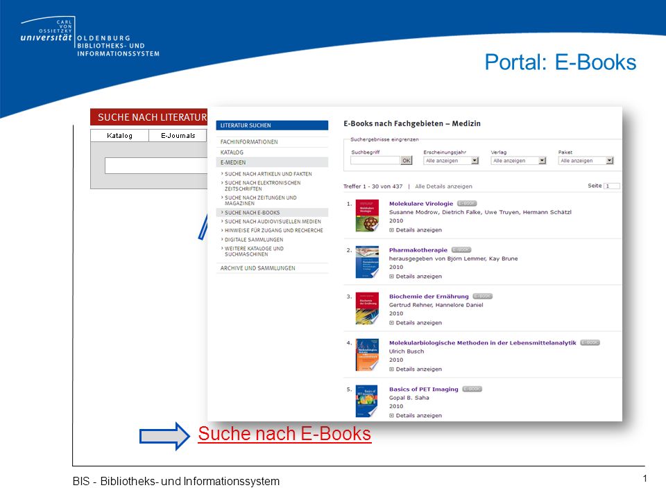 Portal: E-Books Suche nach E-Books