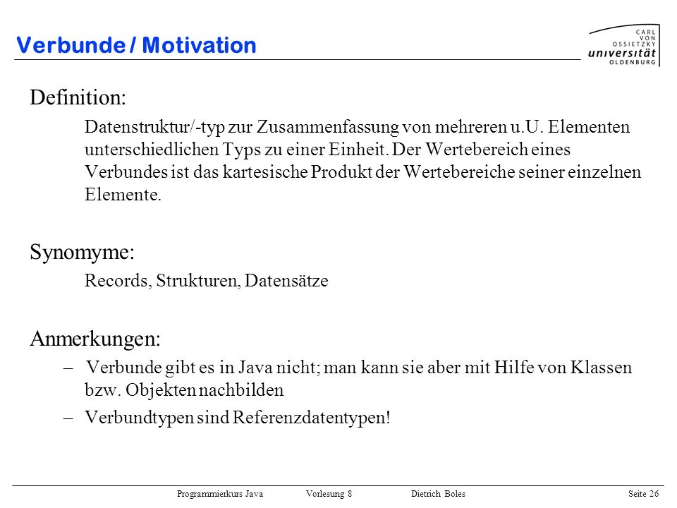 Verbunde / Motivation Definition: Synomyme: Anmerkungen: