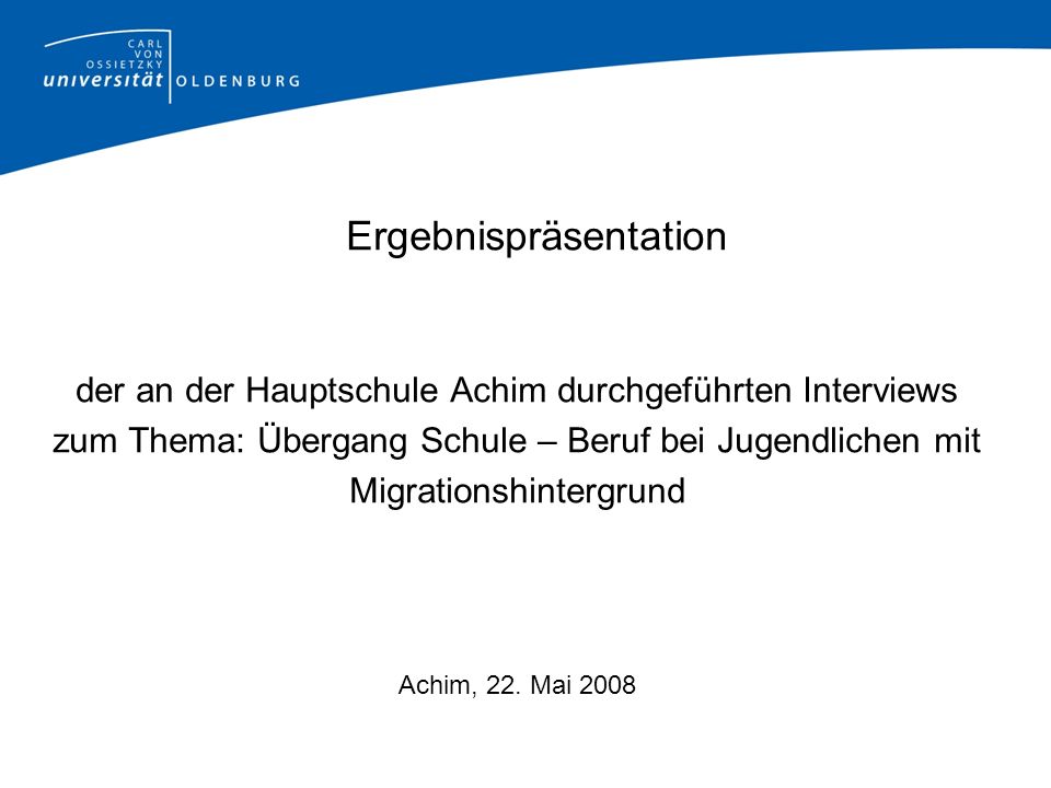 Ergebnispräsentation