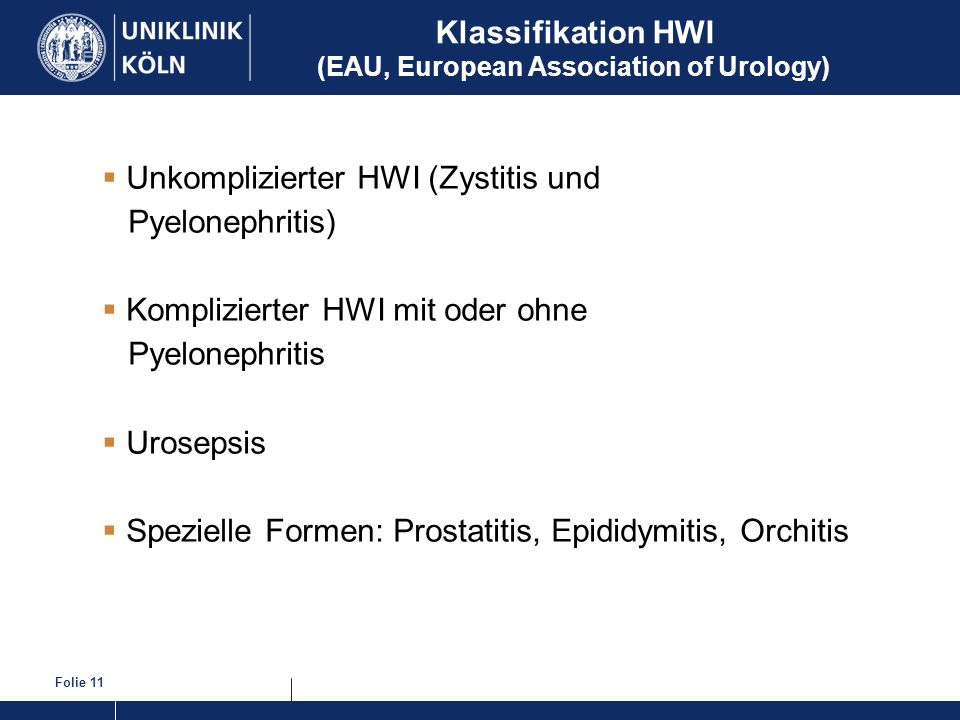 Klassifikation HWI (EAU, European Association of Urology)