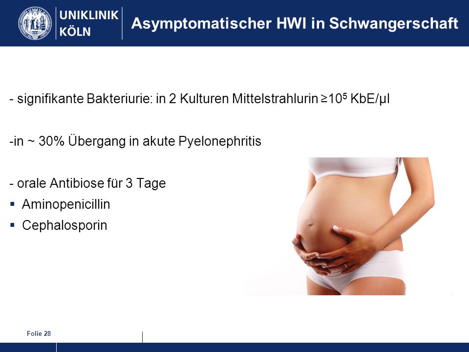 Asymptomatischer HWI in Schwangerschaft