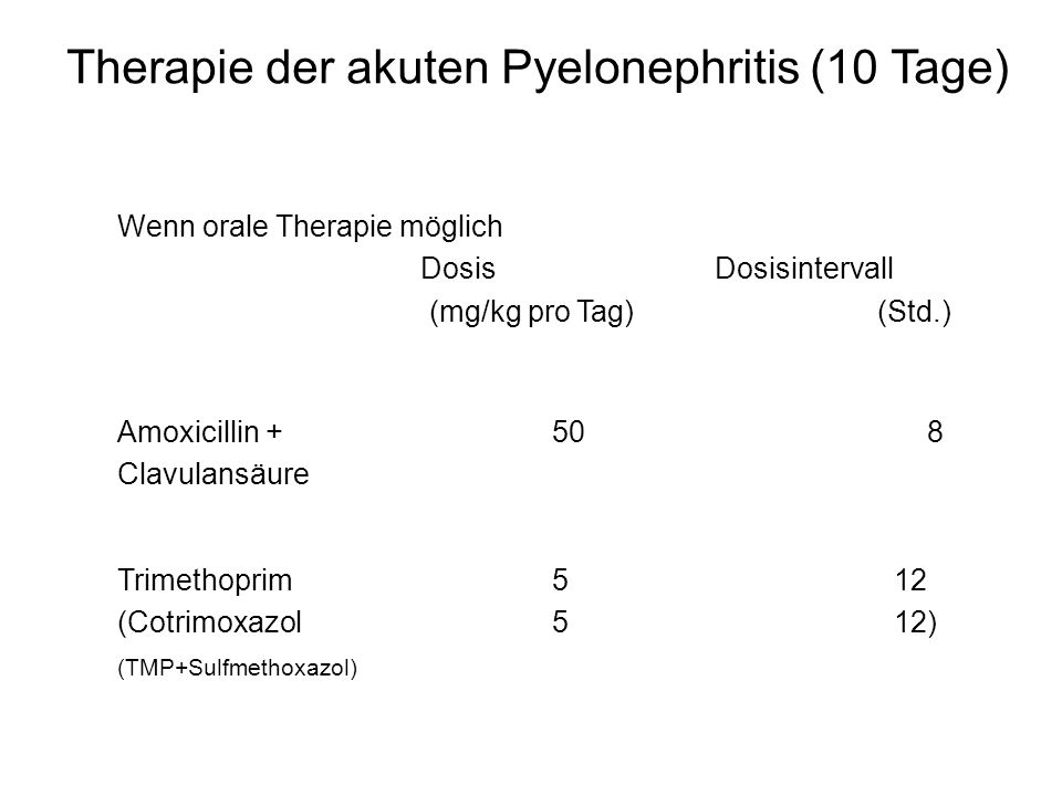 Therapie der akuten Pyelonephritis (10 Tage)