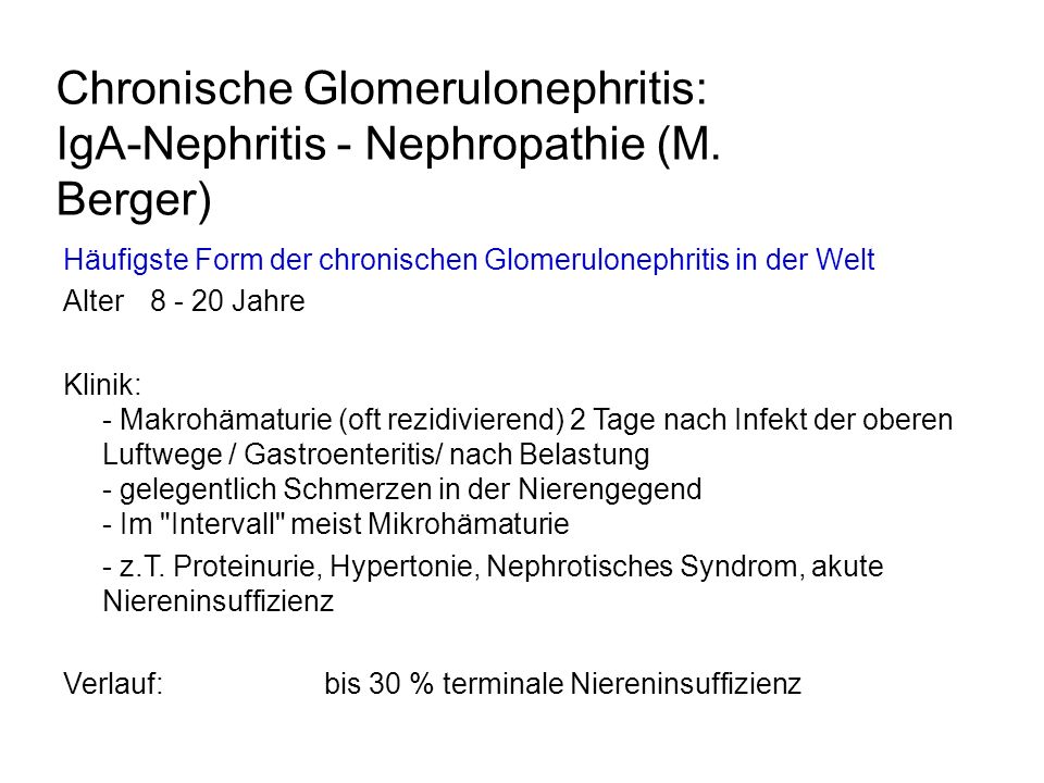 Chronische Glomerulonephritis: