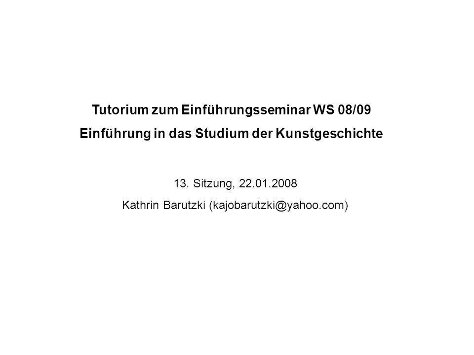 Tutorium zum Einführungsseminar WS 08/09
