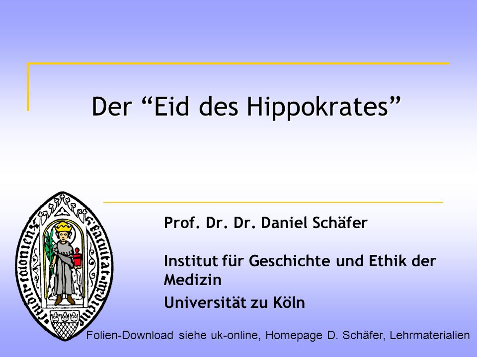 Der Eid des Hippokrates