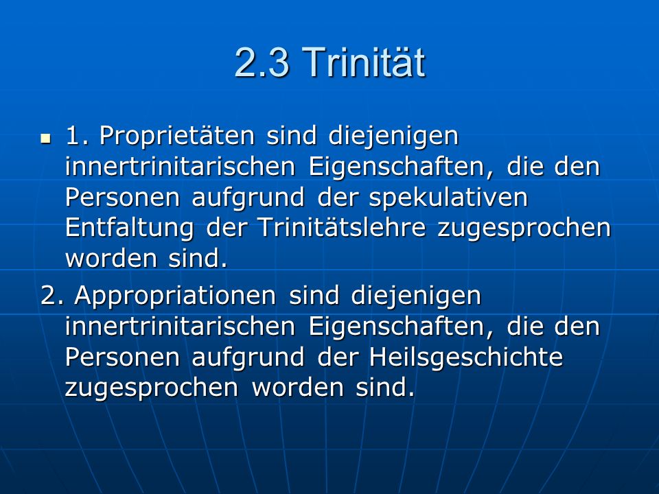 2.3 Trinität