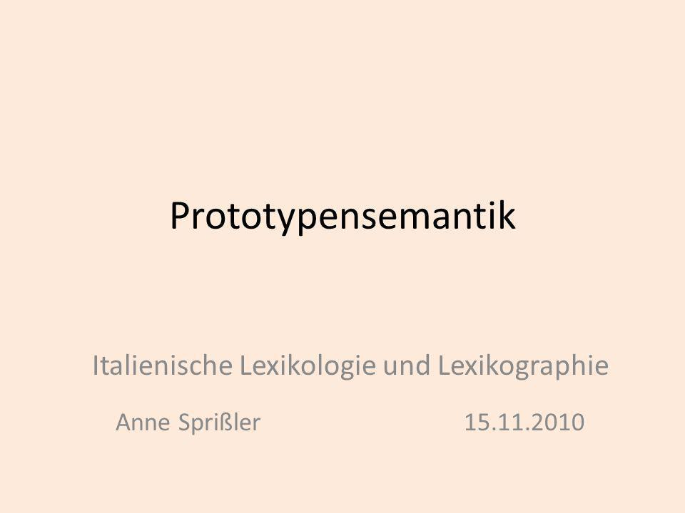 Italienische Lexikologie und Lexikographie Anne Sprißler