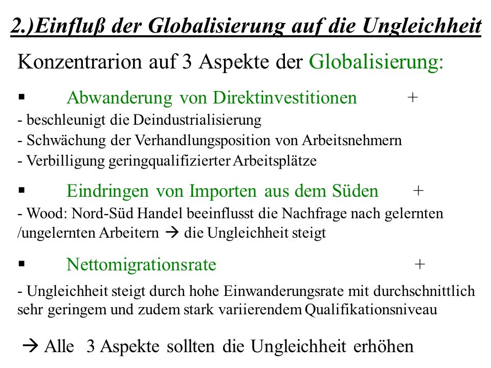 2.)Einfluß der Globalisierung auf die Ungleichheit