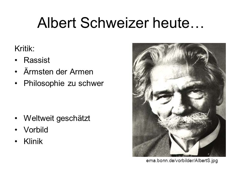 Albert Schweizer heute…