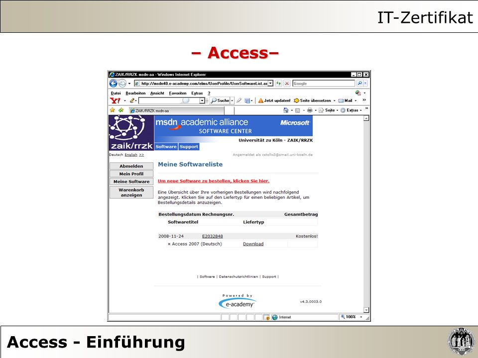 IT-Zertifikat – Access– Access - Einführung