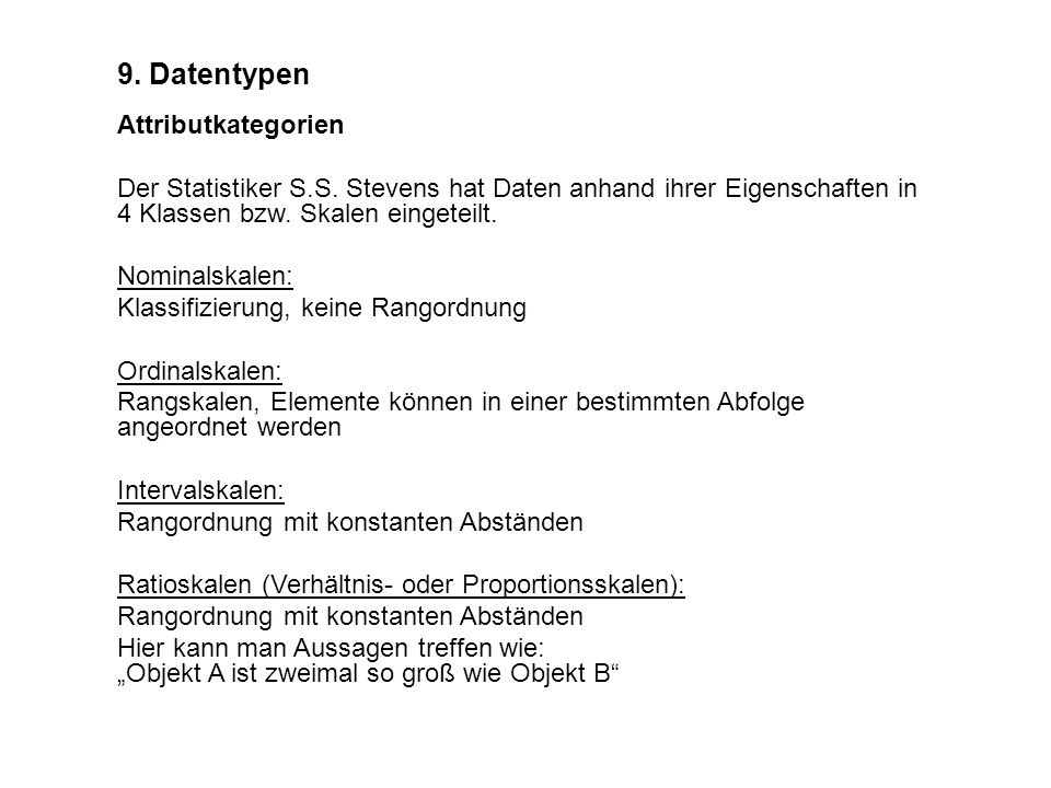 9. Datentypen Attributkategorien