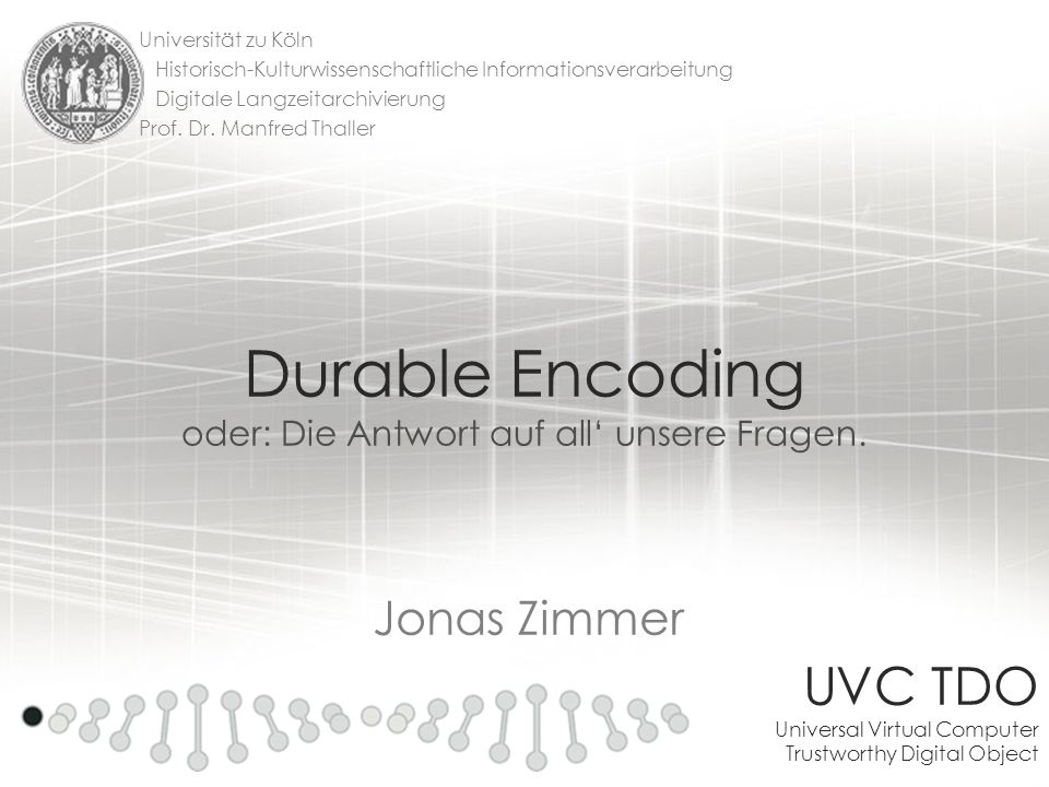 Durable Encoding oder: Die Antwort auf all‘ unsere Fragen.