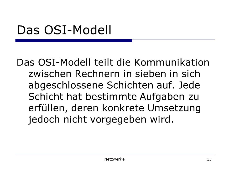 Das OSI-Modell