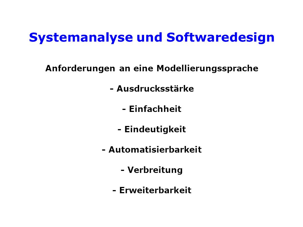 Systemanalyse und Softwaredesign