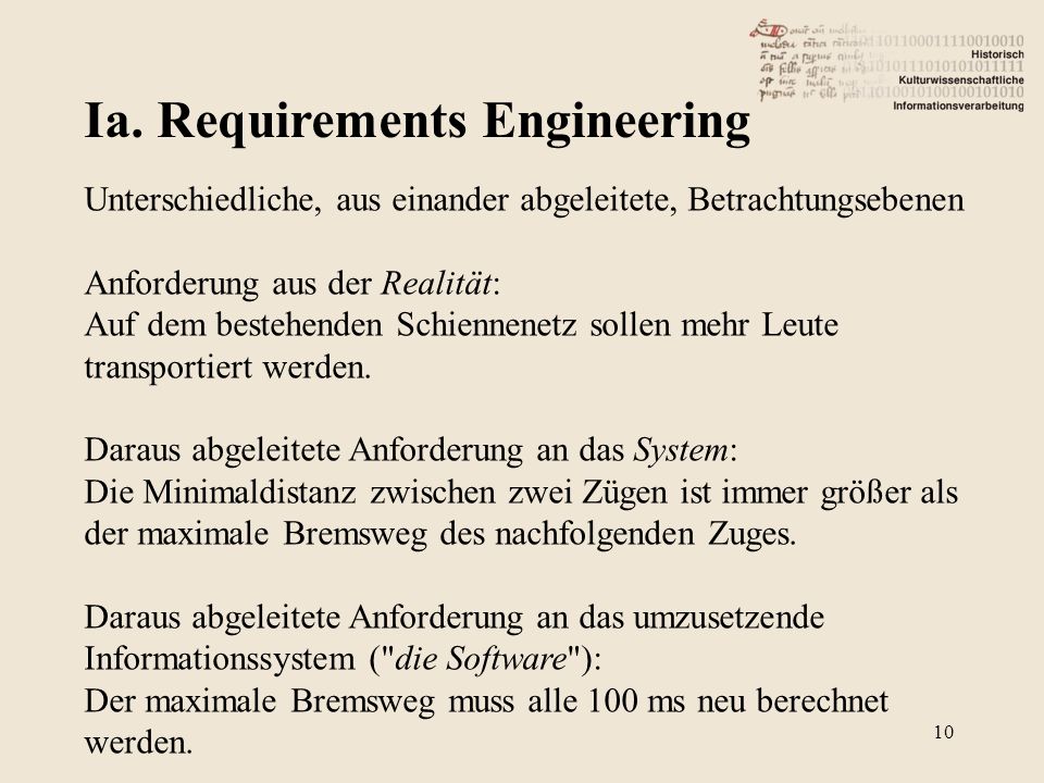 Ia. Requirements Engineering