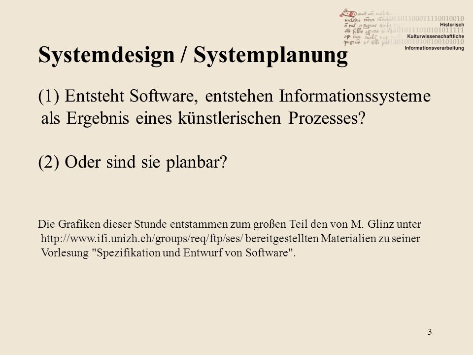 Systemdesign / Systemplanung