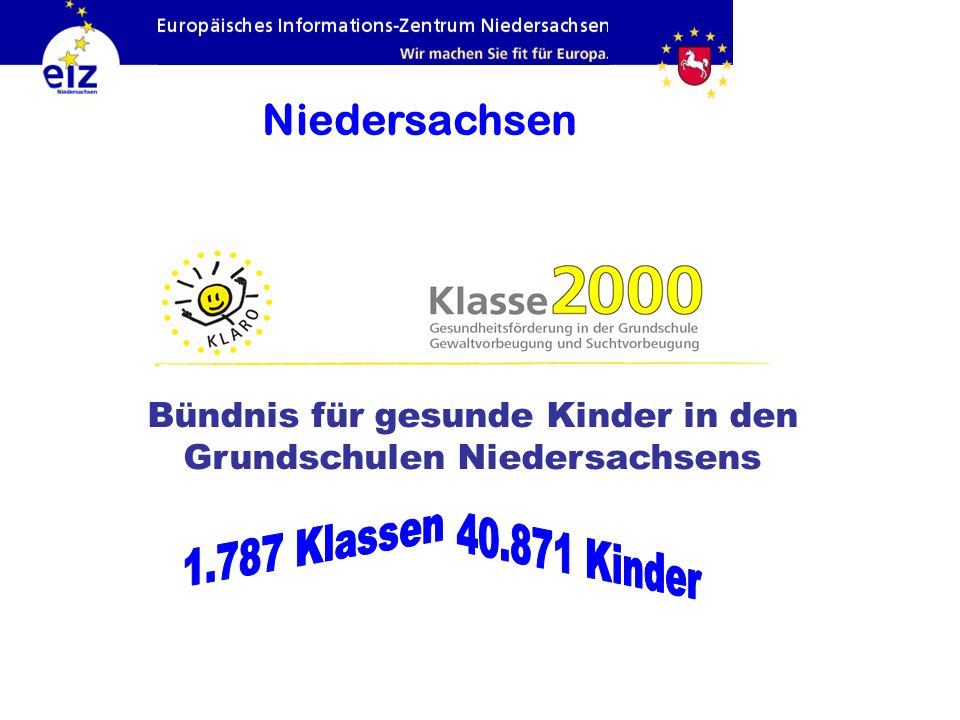 Bündnis für gesunde Kinder in den Grundschulen Niedersachsens