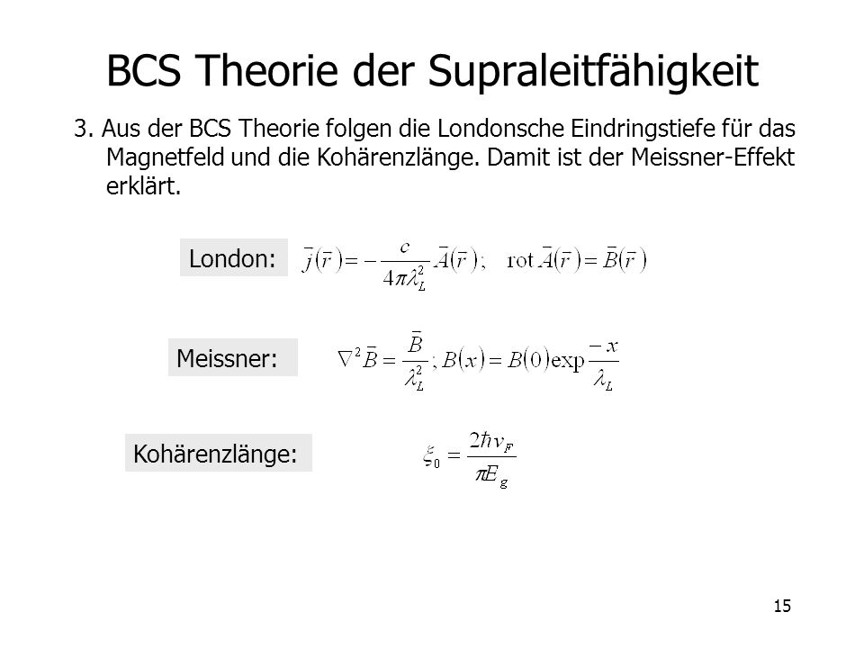 BCS Theorie der Supraleitfähigkeit