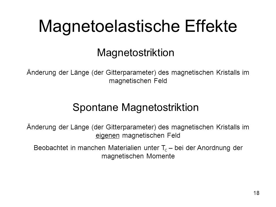 Magnetoelastische Effekte