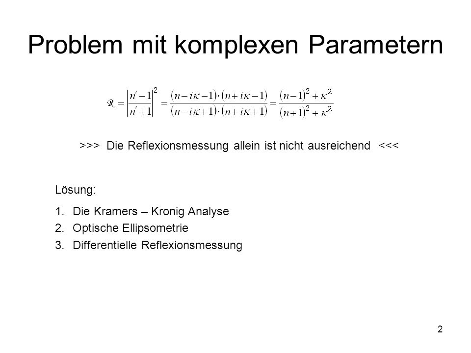 Problem mit komplexen Parametern