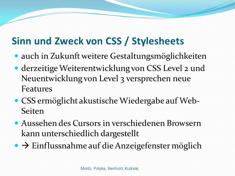 Sinn und Zweck von CSS / Stylesheets