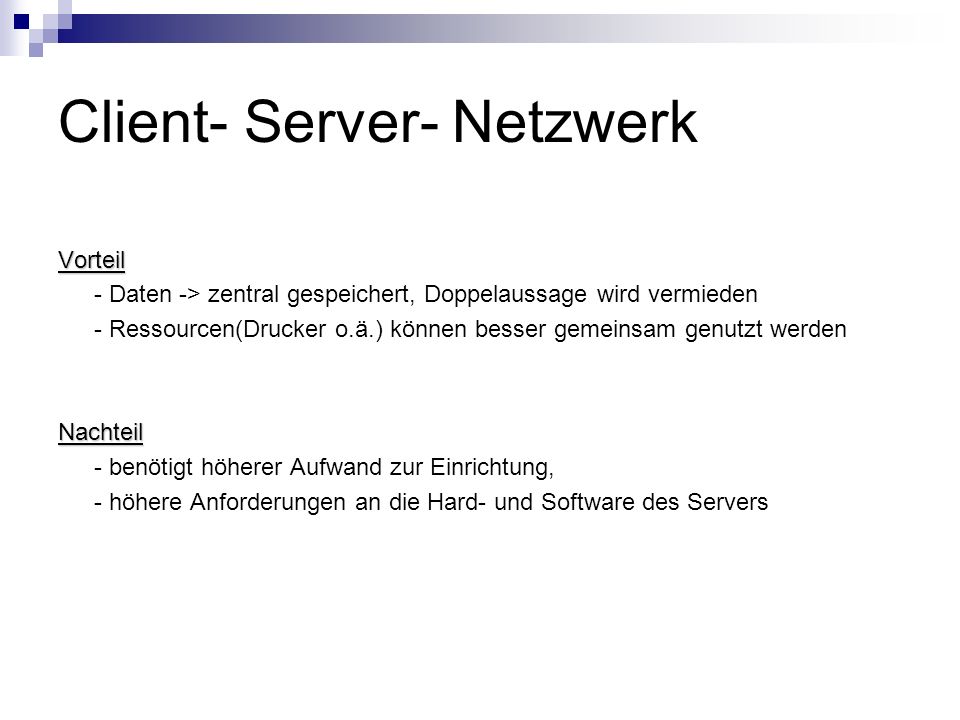 Client- Server- Netzwerk