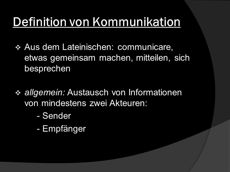 Definition von Kommunikation