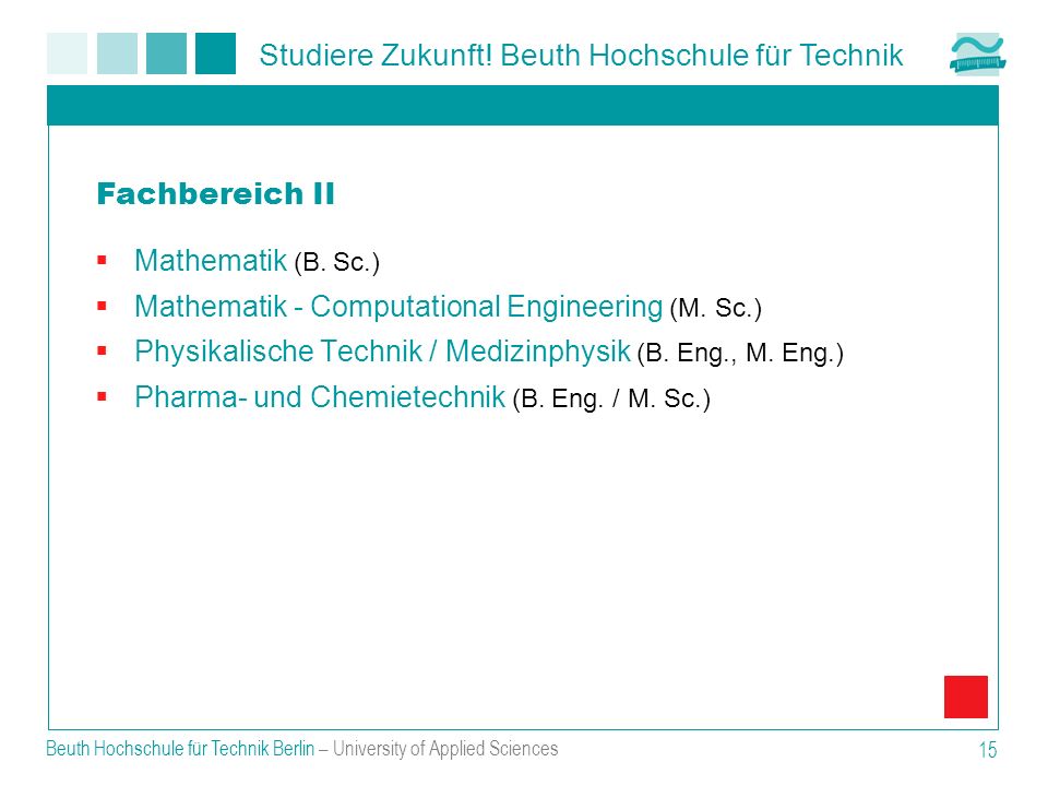 Fachbereich II Mathematik (B. Sc.)