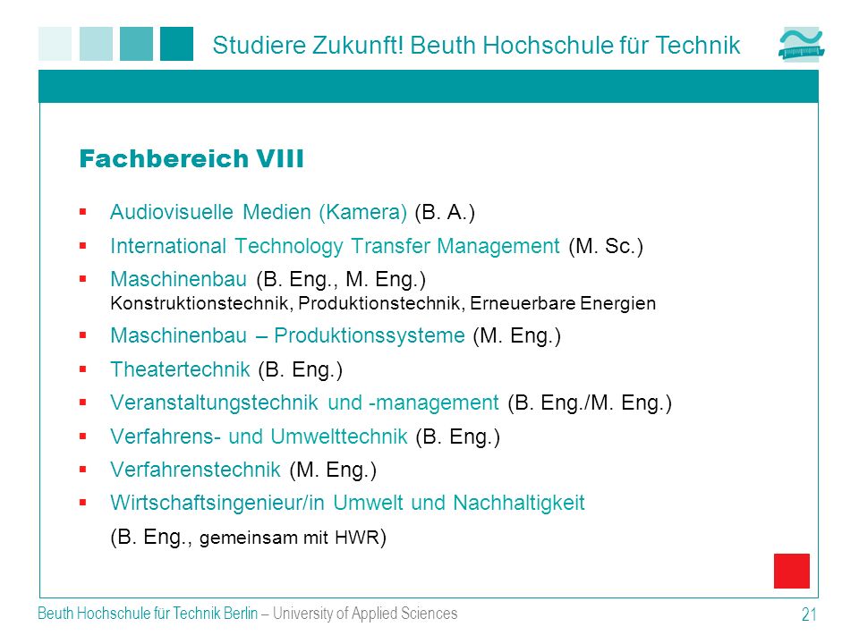 Fachbereich VIII Audiovisuelle Medien (Kamera) (B. A.)
