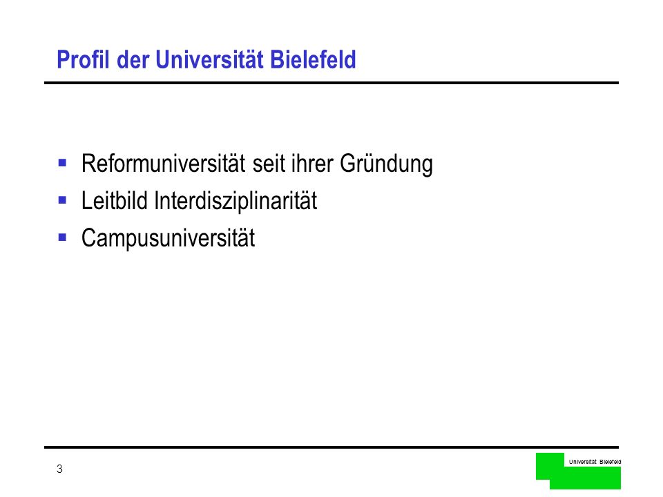 Profil der Universität Bielefeld