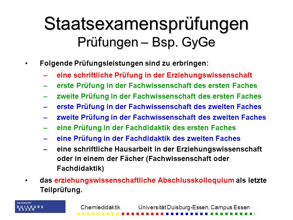Staatsexamensprüfungen Prüfungen – Bsp. GyGe