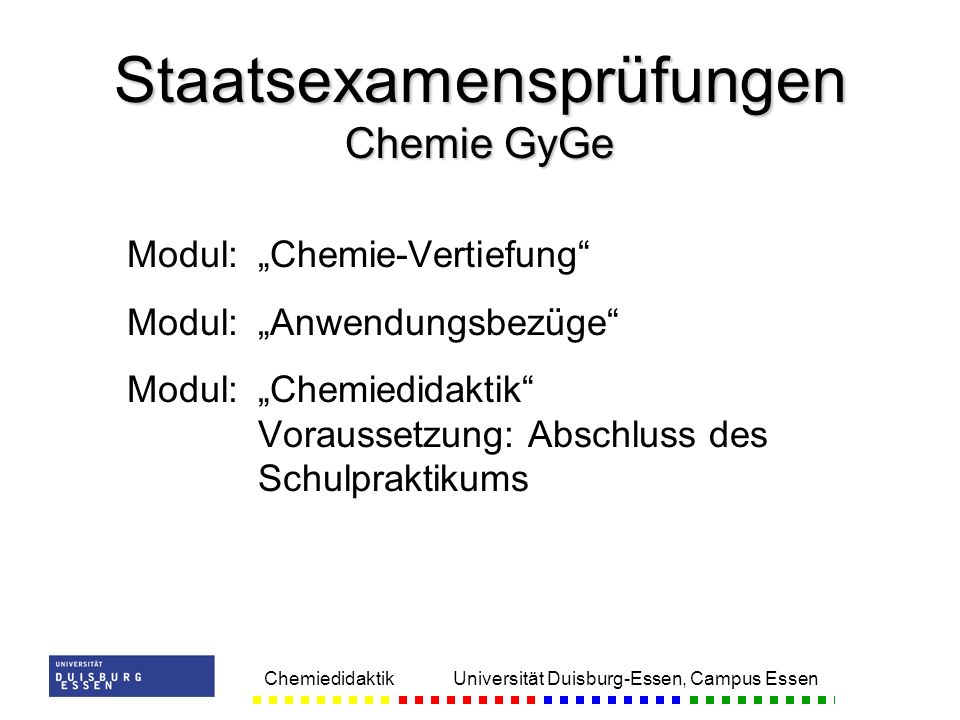 Staatsexamensprüfungen Chemie GyGe