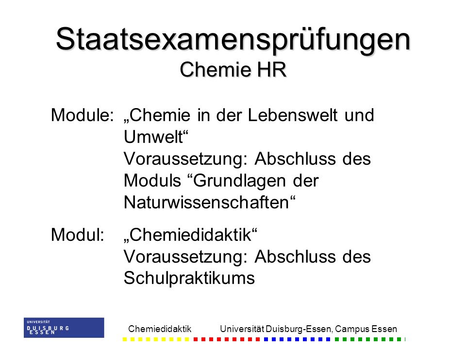 Staatsexamensprüfungen Chemie HR