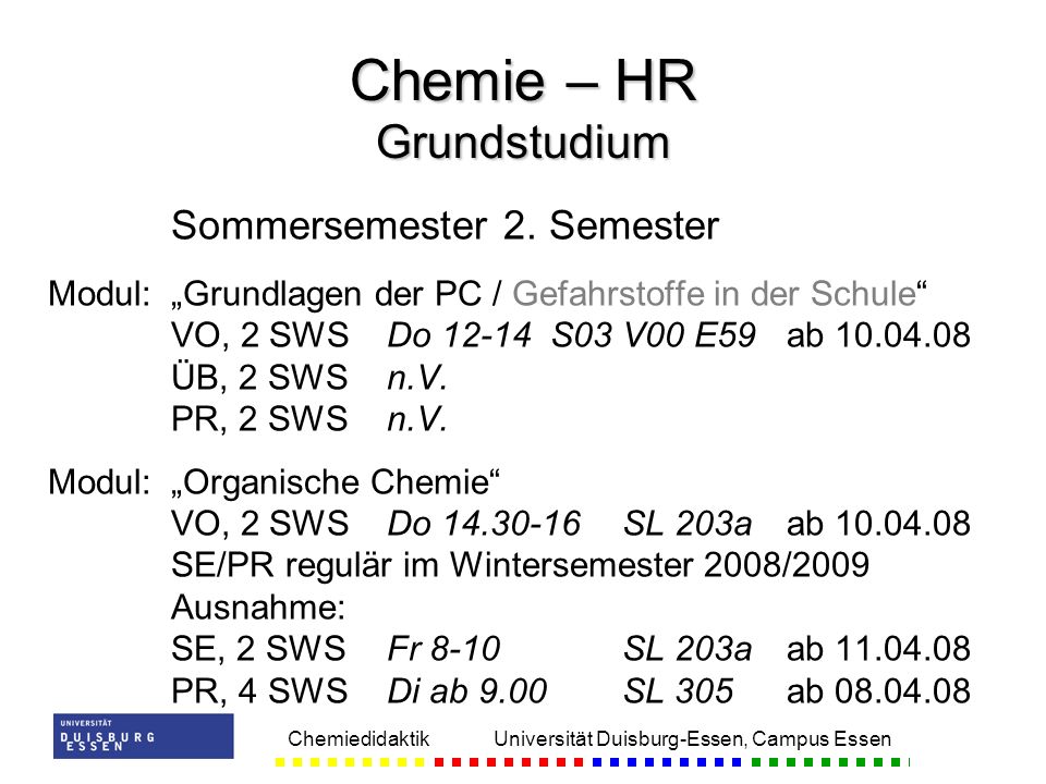 Chemie – HR Grundstudium