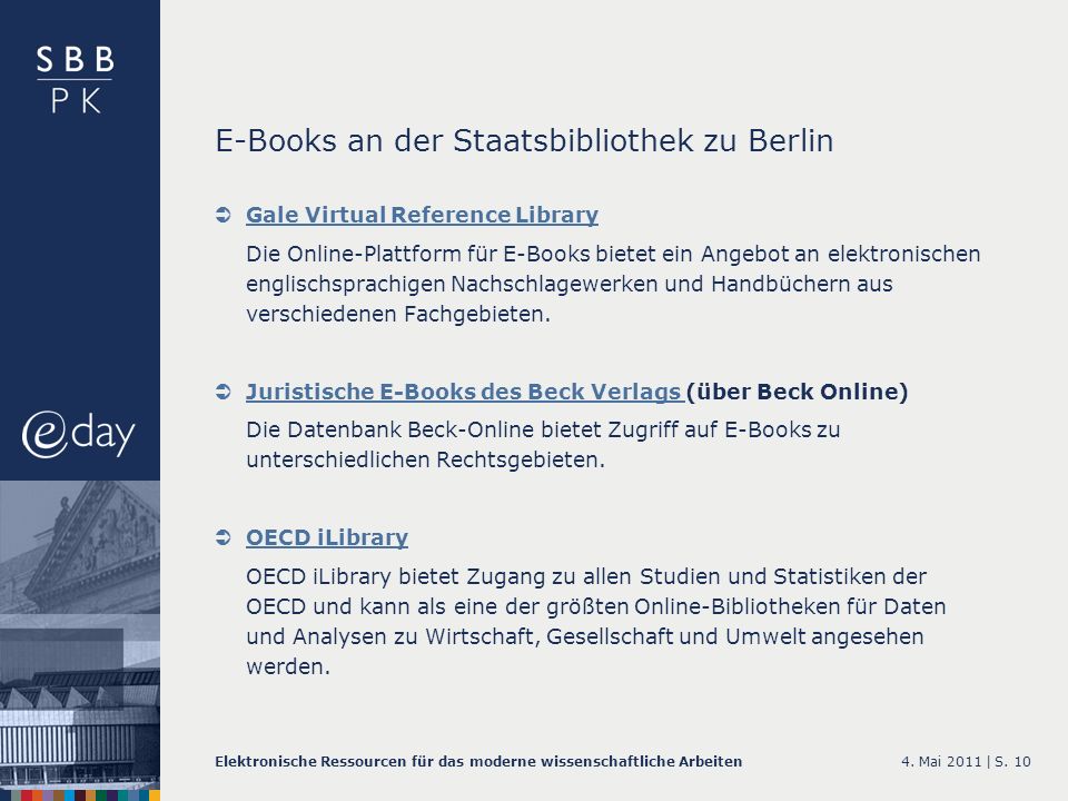 E-Books an der Staatsbibliothek zu Berlin