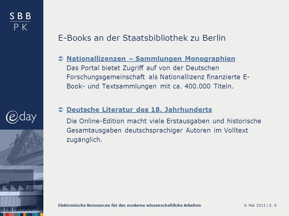 E-Books an der Staatsbibliothek zu Berlin