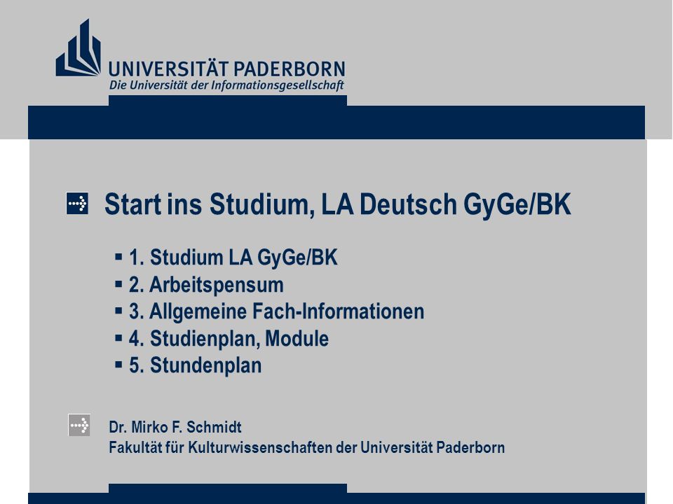 Start ins Studium, LA Deutsch GyGe/BK