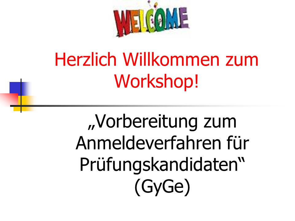 Herzlich Willkommen zum Workshop!