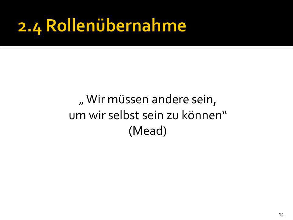 „ Wir müssen andere sein, um wir selbst sein zu können (Mead)