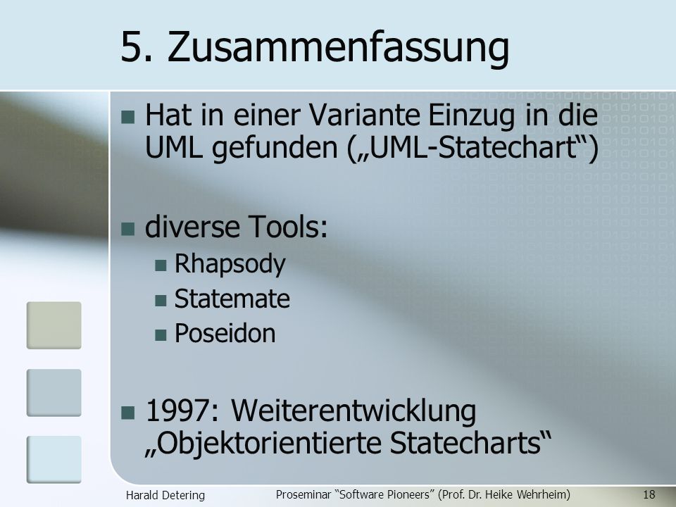 Proseminar Software Pioneers (Prof. Dr. Heike Wehrheim)