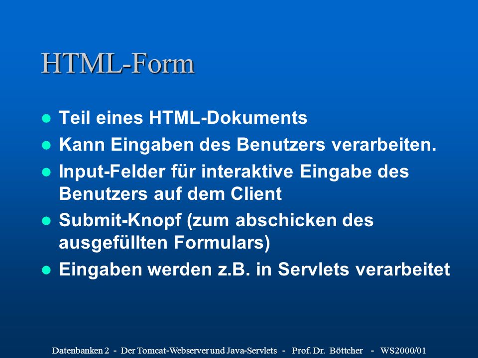 HTML-Form Teil eines HTML-Dokuments
