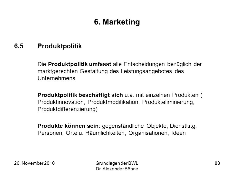 6. Marketing 6.5 Produktpolitik