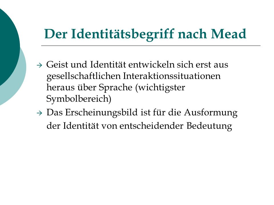 Der Identitätsbegriff nach Mead