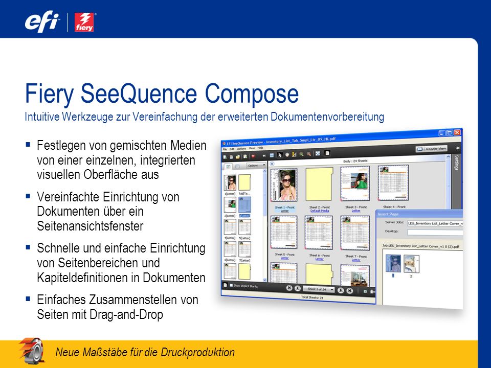 Fiery SeeQuence Compose Intuitive Werkzeuge zur Vereinfachung der erweiterten Dokumentenvorbereitung