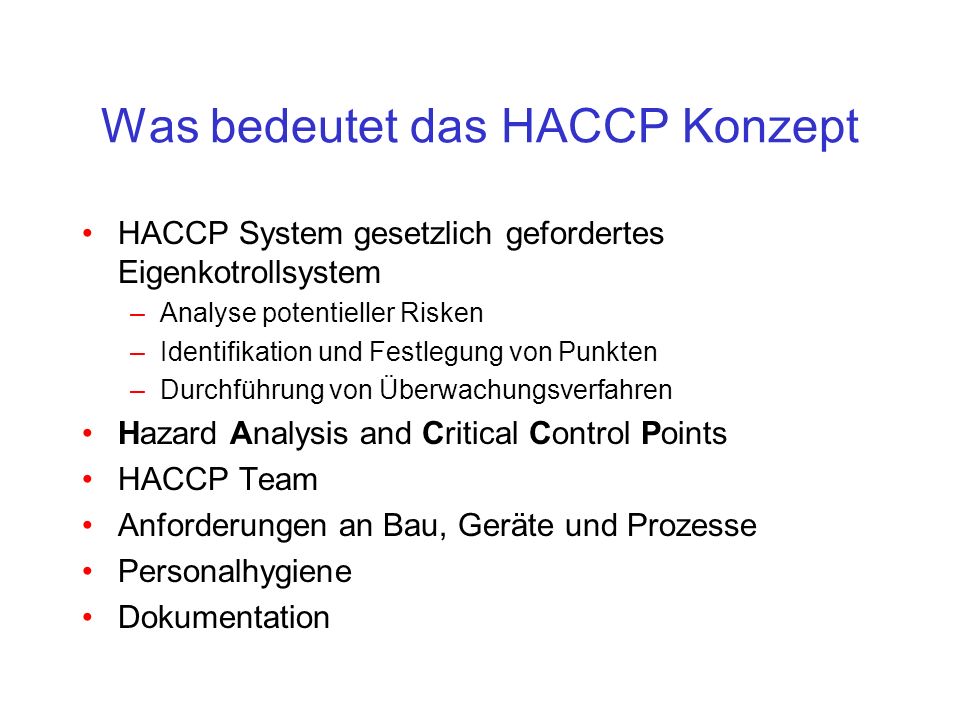 Was bedeutet das HACCP Konzept